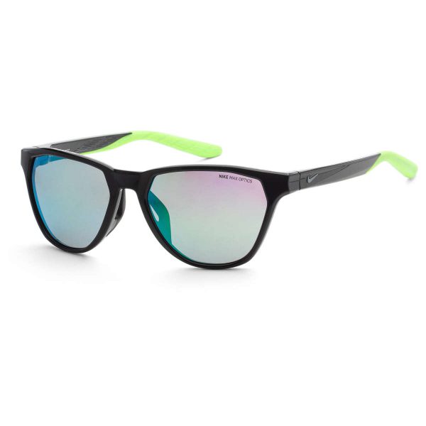 Nike Unisex Maverick Rise Mirrored Geometric Sport Sunglasses Matte Black