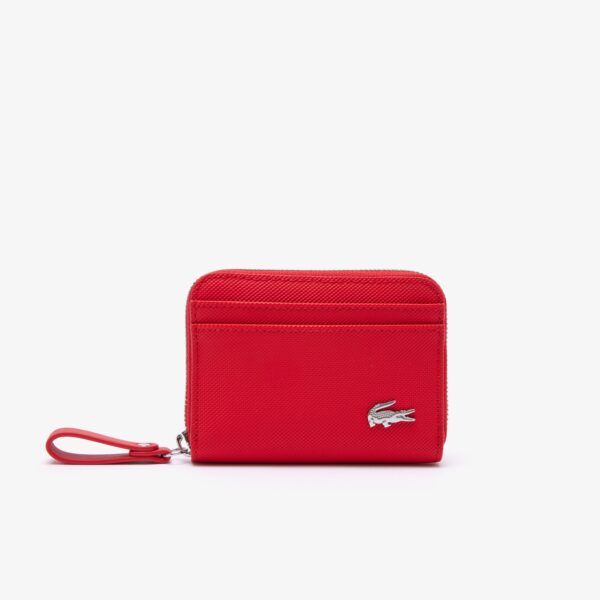 Lacoste Women's Daily Lifestyle Canvas Zip Wristlet Wallet Haut Rouge Red